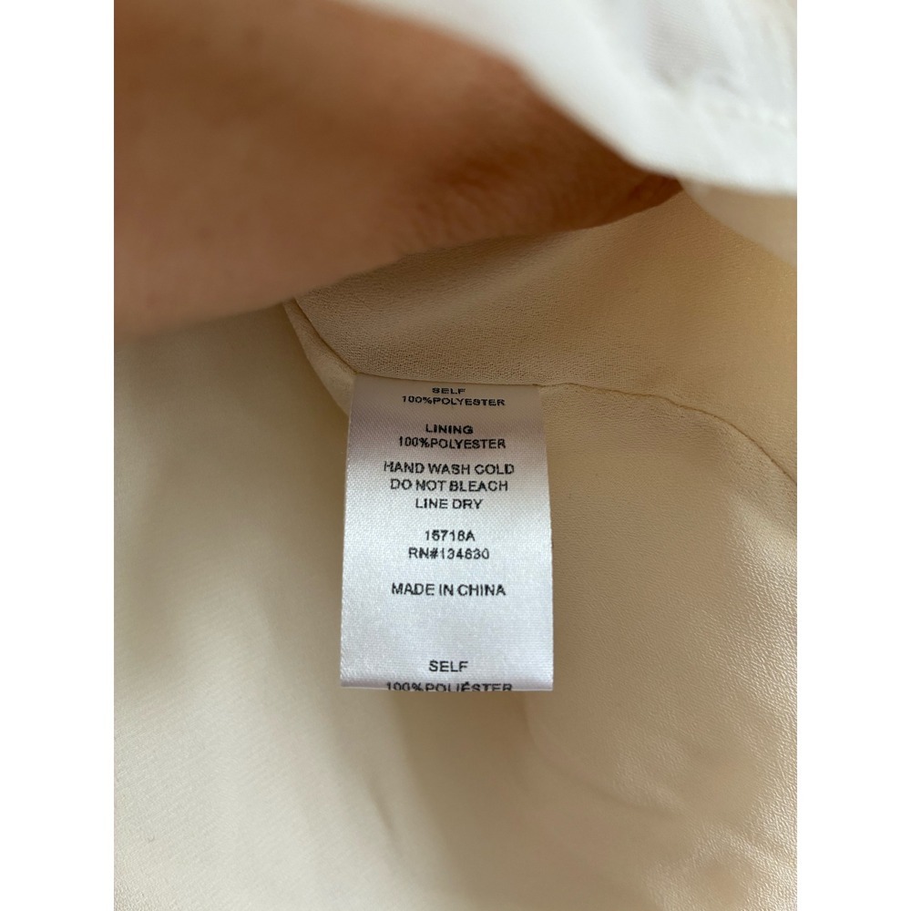 EVEREVE Cream Floral Burnout‎ Blouse Smocked V-Neck Sheer Boho Top Small - Picture 4 of 7